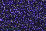 Bugle Bead, Vintage, Czechoslovakian, 2MM, #1, Silver Lined, Cobalt