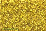 Bugle Bead, Vintage, Czechoslovakian, 2MM, #1, Hex Cut, Silver Lined, Chartreuse