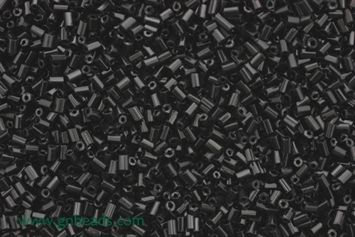 Bugle Bead, Vintage, Czechoslovakian, Hex Cut, 2MM, #1, Black