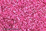 Bugle Bead, Vintage, Czechoslovakian, 2MM, #1, Silver Lined, Raspberry