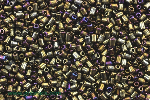 Bugle Bead, Vintage, Czechoslovakian, 2MM, #1, Bronze Iris