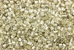 Bugle Bead, 2MM, #1, Czechoslovakian, Vintage, Hex Cut, Light Beige Lined Crystal