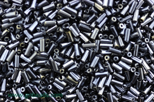 Bugle Bead, Vintage, Czechoslovakian, 4MM, #2, Gunmetal