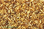 Bugle Bead, Vintage, Czechoslovakian, Hex Cut, 4MM, #2, Silver Lined, Gold