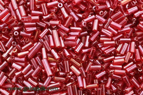 Bugle Bead, Vintage, Czechoslovakian, 4MM, #2, Lustre, Light Raspberry