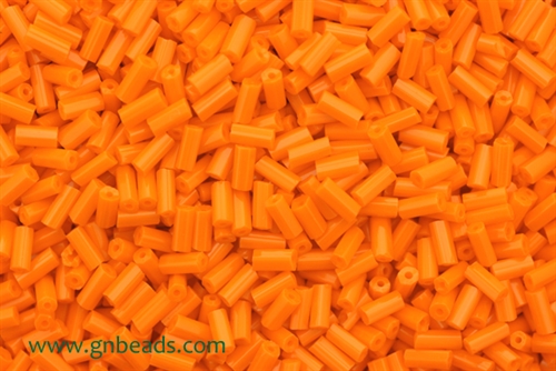 Bugle Bead, Vintage, Czechoslovakian, Hex Cut, 4MM, #2, Orange