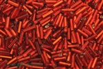 Bugle Bead, Vintage, Czechoslovakian, 7MM, #3, Silver Lined, Light Red