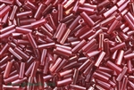 Bugle Bead, Vintage, Czechoslovakian, 7MM, #3, Lustre, Raspberry