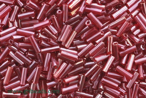Bugle Bead, Vintage, Czechoslovakian, 7MM, #3, Lustre, Raspberry