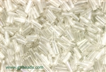 Bugle Bead, Vintage, Czechoslovakian, 7MM, #3, Hex Cut, Crystal