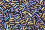 Bugle Bead, Czechoslovakian, Vintage, 7MM, #3, Matte Blue Iris