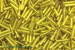 Bugle Bead, 9MM, #4, Vintage, Czechoslovakian, Chartreuse