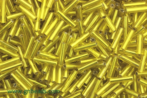 Bugle Bead, Vintage, Czechoslovakian, 9MM, #4, Chartreuse