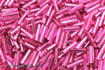 Bugle Bead, 9MM, #4, Vintage, Czechoslovakian, Silver Lined, Light Pink
