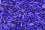Bugle Bead, 4MM, #2, Japanese, Vintage, Foil Lined, Royal Blue