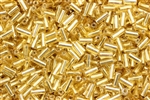 Bugle Bead, 4MM, #2, Czechoslovakian, Vintage, Foil Lined, Light Gold