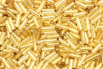 Bugle Bead, 6MM, Japanese, Vintage, Foil Lined, Light Gold