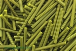 Bugle Bead, 25MM, Czechoslovakian, Vintage, Striped, Olive Green