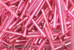 Bugle Bead, 25MM, Vintage, Czechoslovakian, Silver Lined, Light Pink