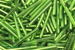 Bugle Bead, 25MM, Vintage, Czechoslovakian, Silver Lined, Lime Green