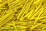 Bugle Bead, 25MM, Vintage, Czechoslovakian, Yellow Gold
