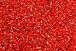 Bugle Bead, 2MM, #1, Czechoslovakian, Vintage, Silver Lined, Red