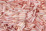 Bugle Bead, 7MM, #3, Japanese, Vintage, Silver Lined, Light Pink