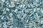 Bugle Bead, 4MM, #2, Czechoslovakian, Vintage, Silver Lined, Ice Blue