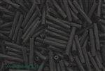 Bugle Bead, 14MM, Vintage, Czechoslovakian, Twist, Matte, Black