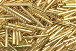 Bugle Bead, 23MM, Vintage, Czechoslovakian, Foil Lined, Gold