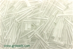 Bugle Bead, 16MM, Czechoslovakian, Vintage, Crystal