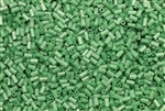 Bugle Bead, 2MM, #1, Czechoslovakian, Vintage, 1.2MM Thick, Green