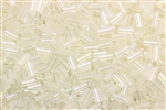 Bugle Bead, 4MM, #2, Czechoslovakian, Vintage, Crystal AB