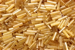 Bugle Bead, 7MM, #3, Czechoslovakian, Vintage, Hex Cut, 1.5MM Thick, Lustre, Light Topaz