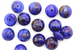 Button, Vintage, Czechoslovakian, 10MM, Round, Faceted, Lapis Blue