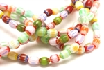 Bead, Chevron, Glass, 8MM, Barrel, Mixed Color