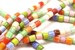 Bead, Chevron, Glass, 6MM, Tube, Mixed Color