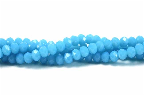 Bead, Crystal, 3MM X 4MM, Faceted Rondelle, Baby Blue Pastel