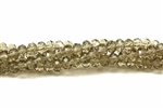 Bead, Crystal, 3MM X 4MM, Faceted Rondelle, Smoky Quartz