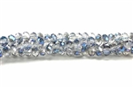 Bead, Crystal, 3MM X 4MM, Faceted Rondelle, Crystal Blue Iris