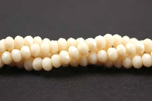 Bead, Crystal, 3MM X 4MM, Faceted Rondelle, Ivory