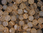 10MM Round Etched Table Cut Crystal / Pale Peach