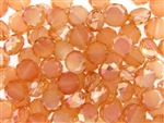 10MM Round Etched Table Cut Crystal / Peach AB