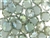 14MM Round Etched Table Cut Crystal / Pale Citrine Metallic Green