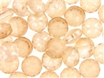 Etched Star Crystal Bead 14MM Puffed Coin / Pale Peach