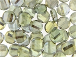 12MM Twist Shaped Crystal / Citrine Translucent Green Metallic