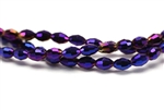 6MM X 4MM Crystal Barrel / Metallic Purple Iris