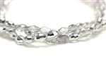 6MM X 4MM Crystal Barrel / Crystal Silver Metallic