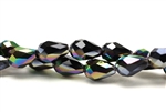 Faceted Tear Drop, Crystal, Bead, 12MM X 8MM, Jet AB