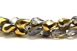 Faceted Tear Drop, Crystal, Bead, 12MM X 8MM, Crystal Gold Metallic